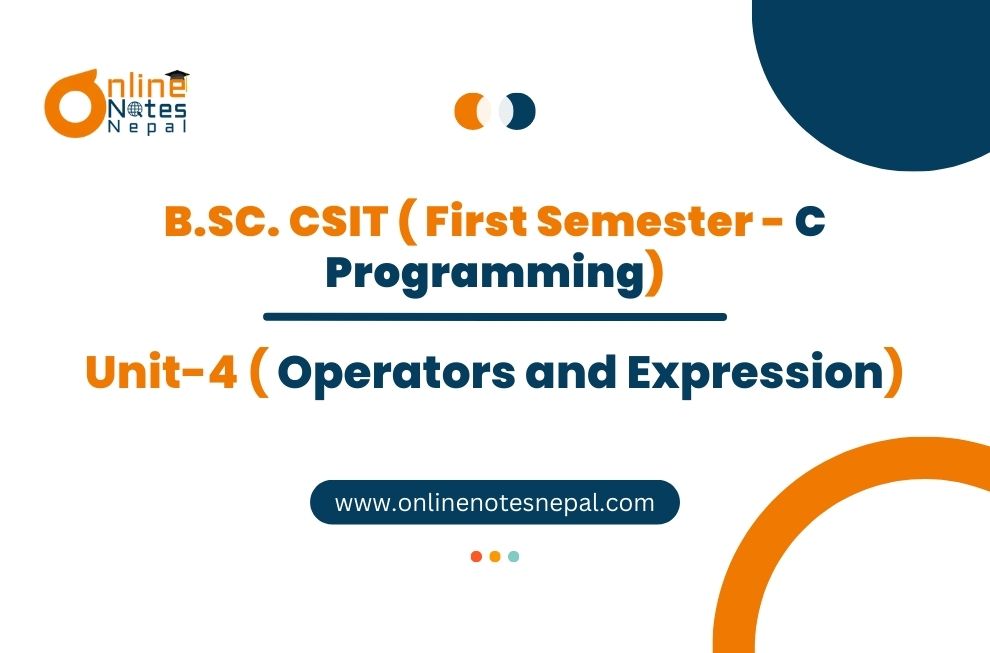 Unit IV: Operators and Expression
